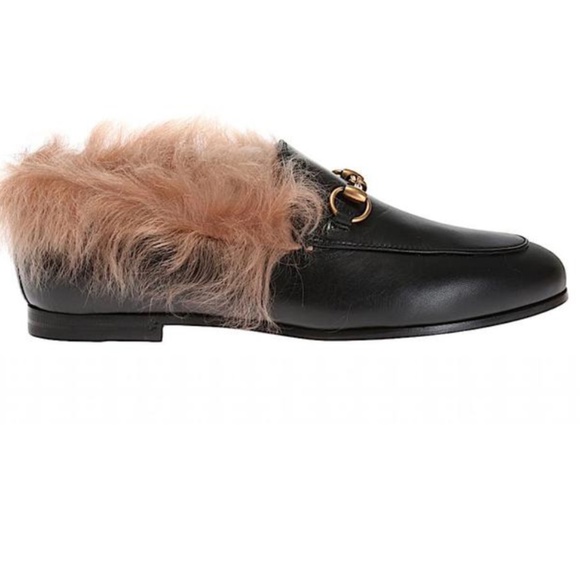 Gucci Leather Beige Fur Princetown Loafer Mules/Slides - Picture 7 of 12